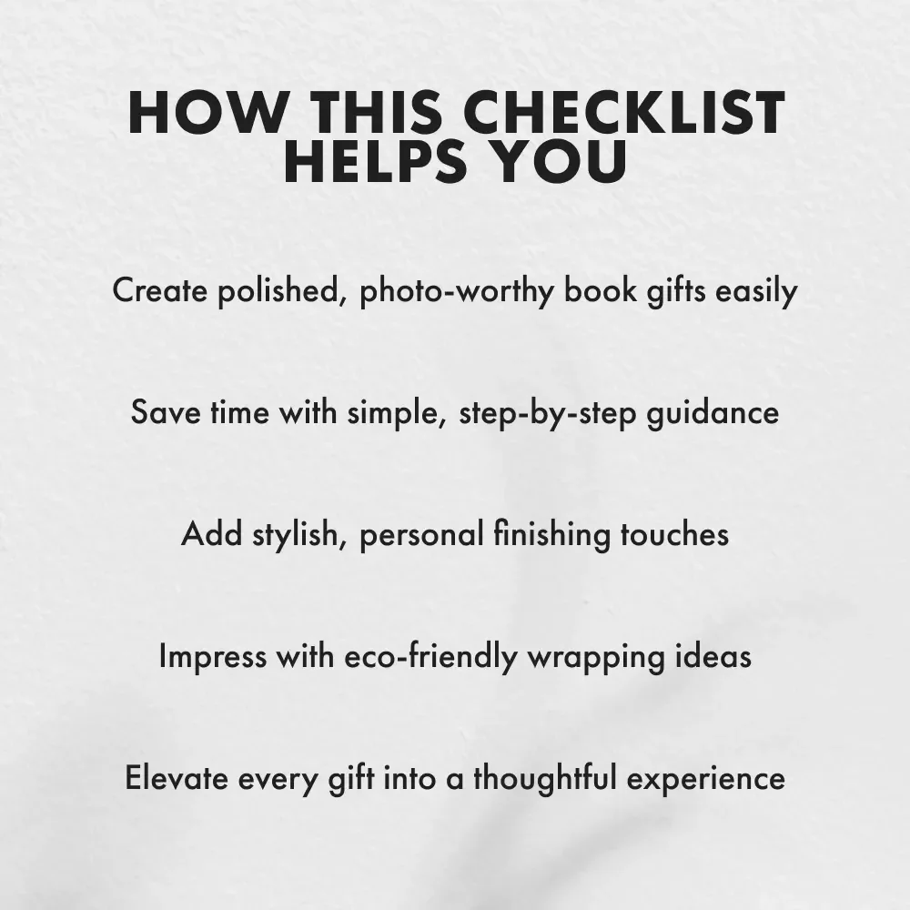 How to Wrap a Bundle of Books Like a Pro | Printable Gift Wrapping Guide, eBook, Digital Checklist for Book Lovers, DIY Book Gift Presentation Tutorial