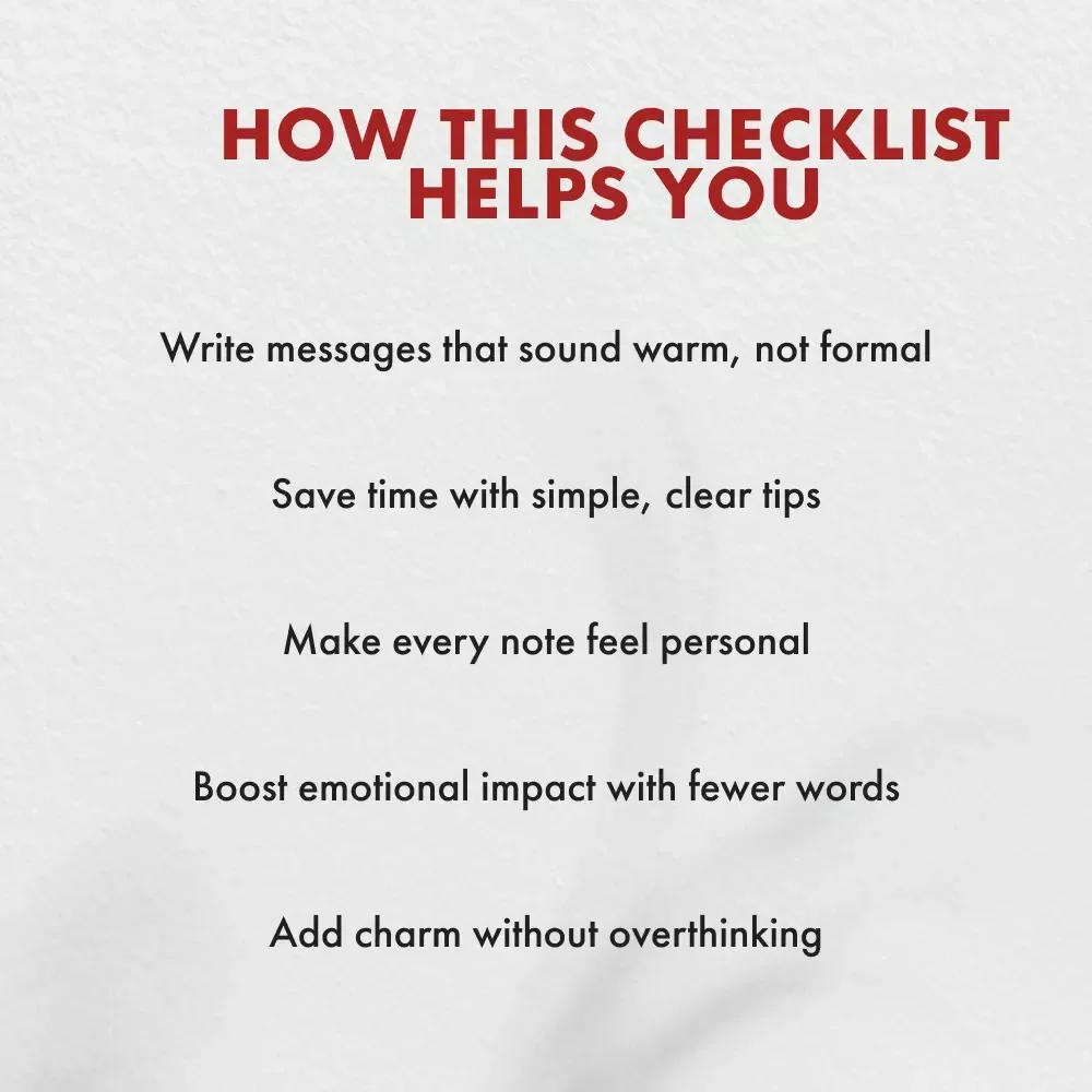 A Checklist for Short & Meaningful Gift Messages | Digital Download for Heartfelt Notes, Writing Tips & Inspiration | Printable Guide with Tips for Short and Meaningful Gift Messages