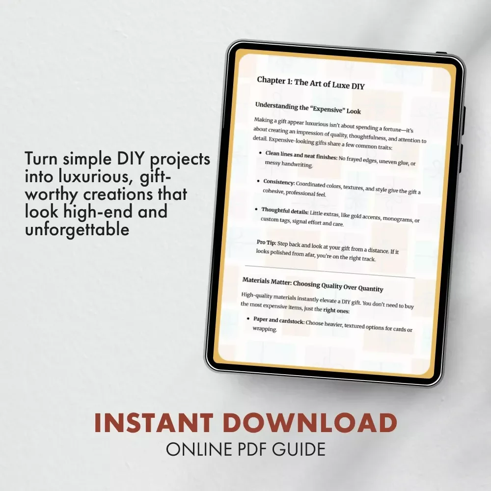 How to Make DIY Gifts Look Expensive | Printable Digital Guide for Craft Lovers | Learn How to Make a DIY Gift Look Expensive with Professional Techniques, Wrapping, and Luxe Design Tips