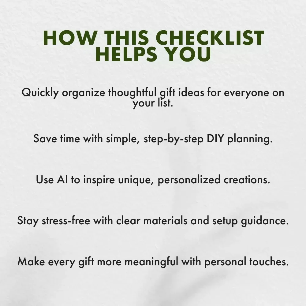 DIY Gift Magic for Friends and Family | Printable Checklist for Creative Giving | Best DIY Gifts for Friends and Family Inspiration Guide