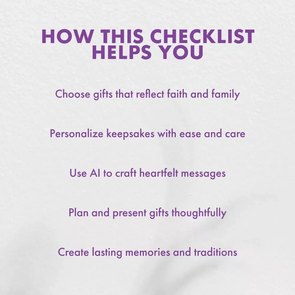 Baptism Gifts That Celebrate Faith and Family | Personalized Baptism Gifts Checklist | Digital Download Guide for Thoughtful Religious Keepsakes