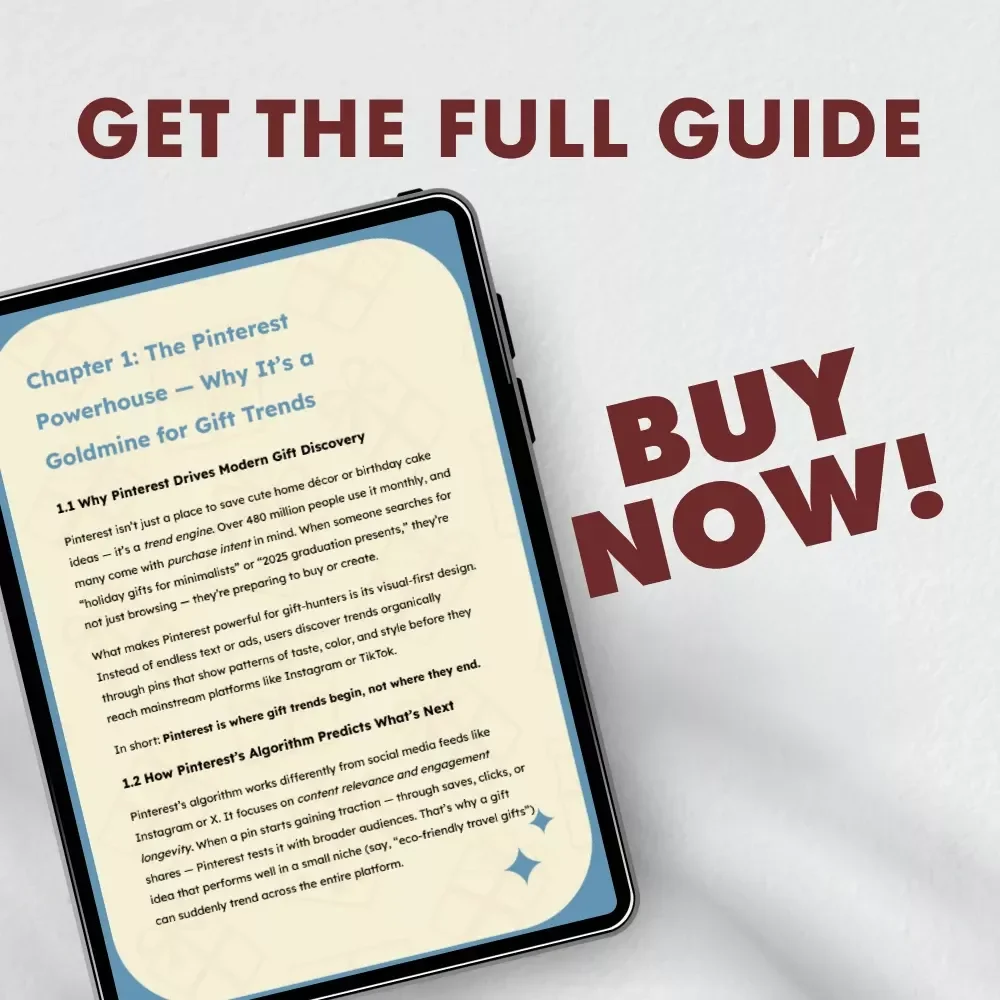 Pin It to Win It for Trending Gift Ideas | Pinterest Guide for Finding Viral Gift Trends, eBook on How to Find Trending Gift Ideas on Pinterest, Digital Download for Creators & Small Businesses