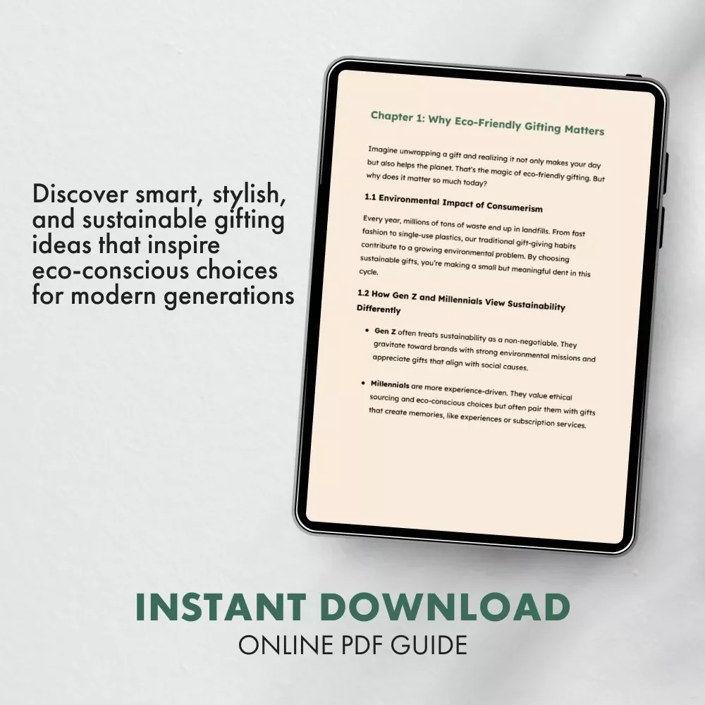 Eco-Friendly Ideas for Gen Z and Millennials | Sustainable Gift Guide eBook | Eco-Friendly Gift Options for Gen Z vs Millennials | Digital Download for Conscious Shoppers