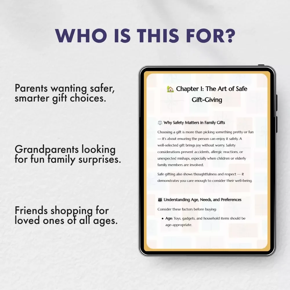 Guide to Choosing Family-Friendly Gifts | How to Come Up with Safe Gifts for Family | Digital Download Gift Guide for Thoughtful, Age-Appropriate Presents