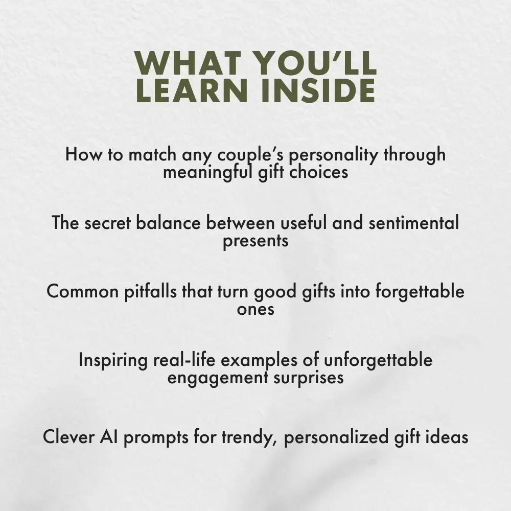 Finding the Perfect Engagement Gift | Digital Guide for Thoughtful Gift Givers | What is a Good Engagement Gift? eBook for Couples, Friends & Family