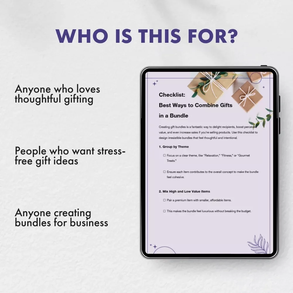Checklist: Best Ways to Combine Gifts in a Bundle | Digital Download for Creative Gift Bundling Ideas, Themed Gift Sets & Thoughtful Present Inspiration