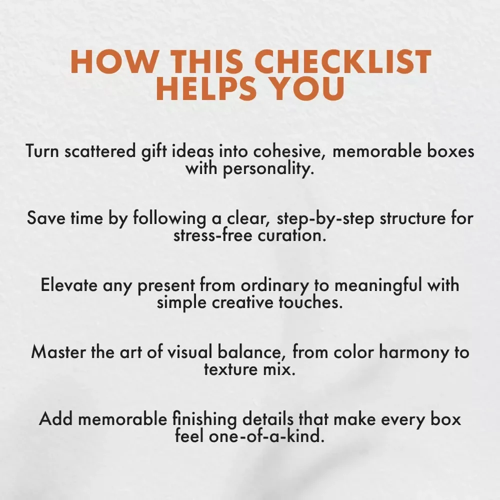 The Thoughtful Gift Box Checklist | Printable Guide for Creating Homemade Gift Boxes | What to Include in a Homemade Gift Box – Digital Download