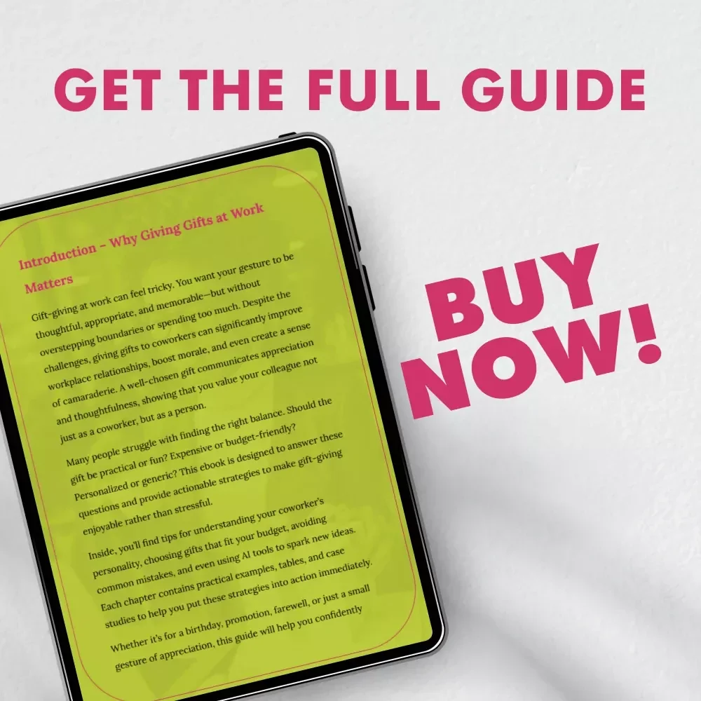 Gifts That Make Workdays Brighter – The Ultimate eBook Guide for Choosing What Gift to Give to a Coworker | Perfect Digital Download for Thoughtful Office Gifts, Team Appreciation, and Employee Morale Boost