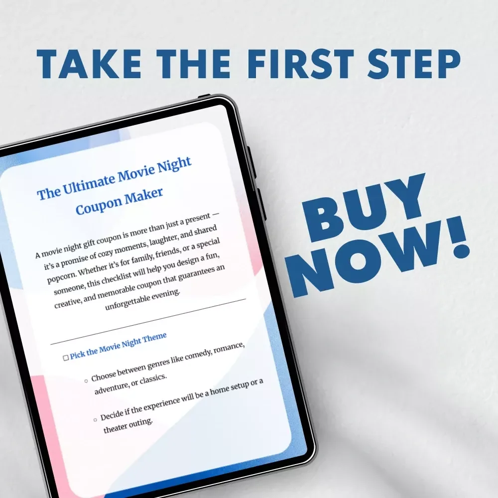 The Ultimate Movie Night Coupon Maker | Printable Movie Gift Coupon Template | DIY Date Night & Family Fun Digital Download