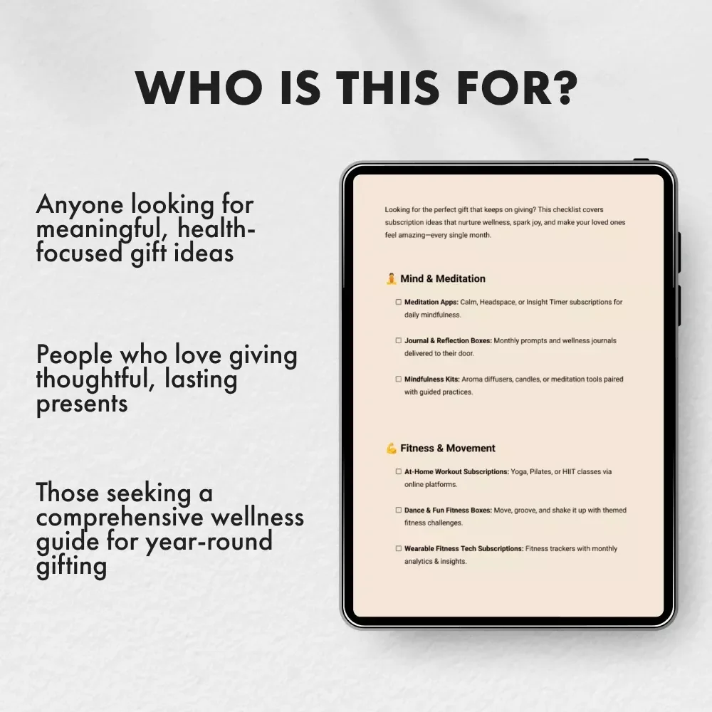 The Ultimate Wellness Subscription Gift Checklist - Mindfulness, Fitness, Self-Care & More