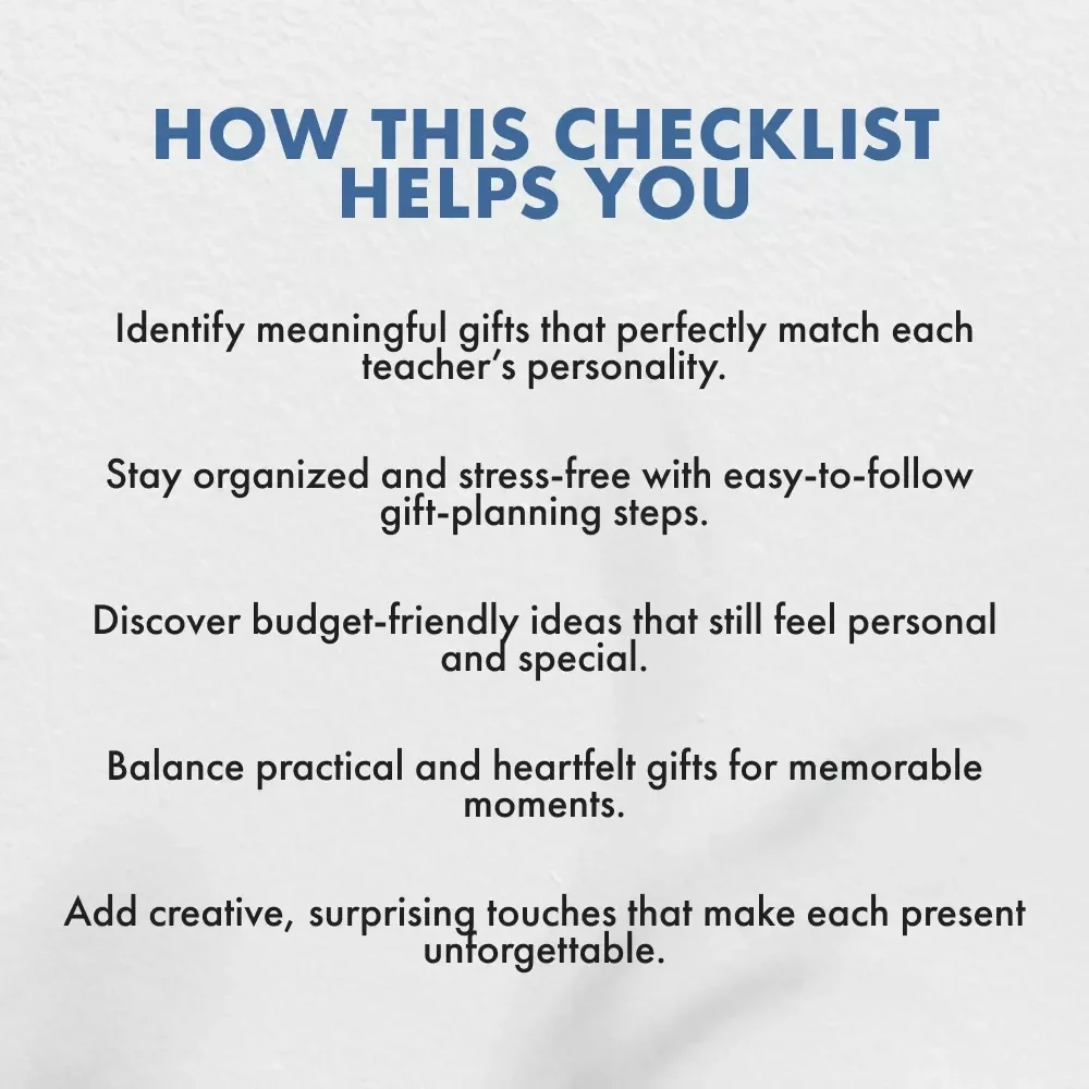 Holiday Gift Hunt for Teachers | Printable Holiday Gift Checklist | How to Find Gifts for Teachers for Holidays | Teacher Appreciation Gift Guide