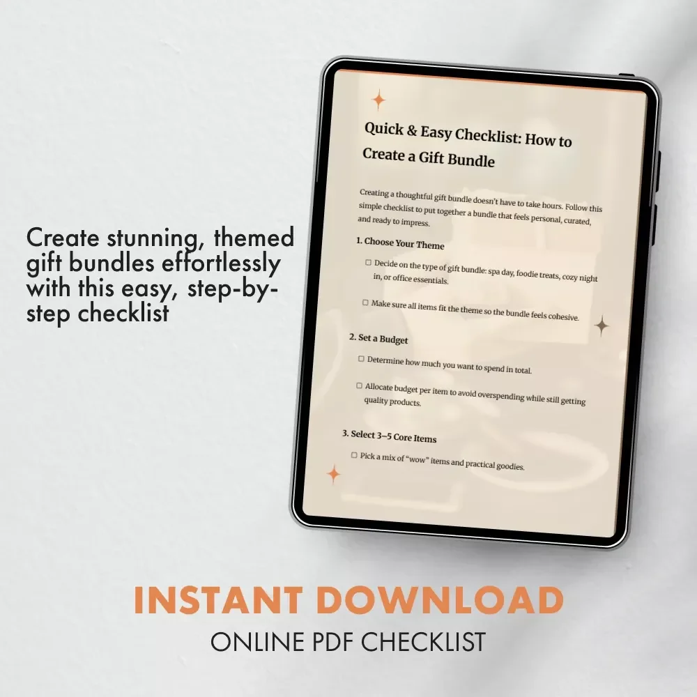 Quick & Easy Checklist: How to Create a Gift Bundle | Printable Digital Download | Step-by-Step Guide for Creating Stunning Gift Sets Quickly