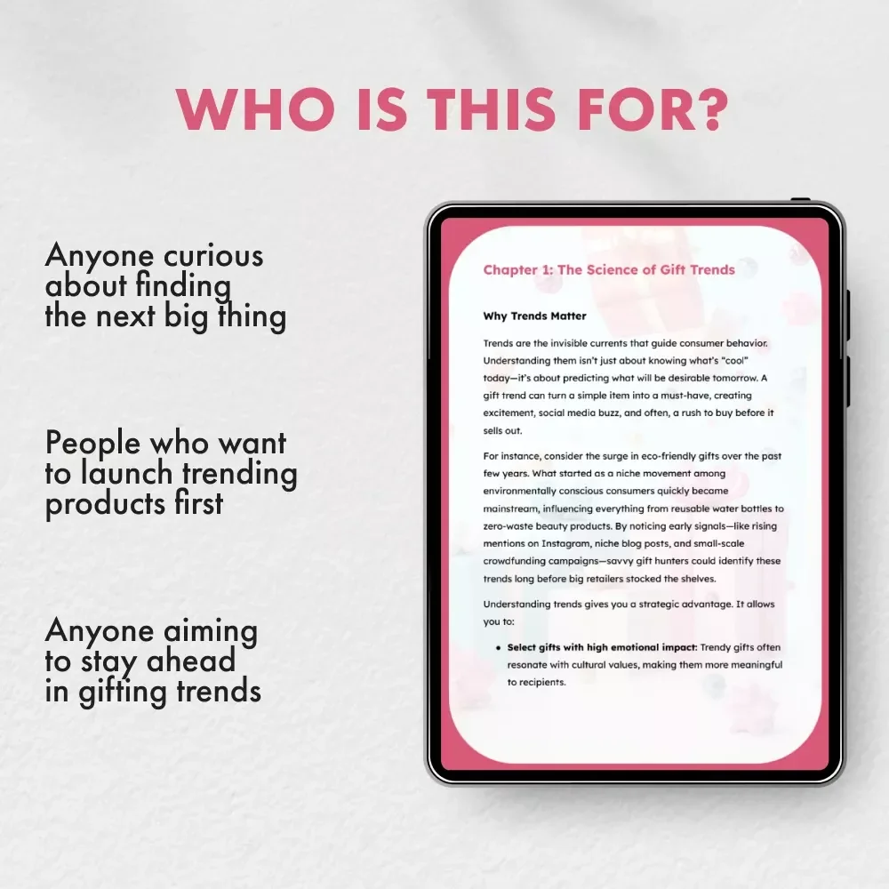 Trendspotting Gifts: How to Discover the Next Big Hit Before Everyone Else | Digital Guide for Creators, Gift Sellers & Entrepreneurs | Learn how to spot a gift trend before it’s everywhere