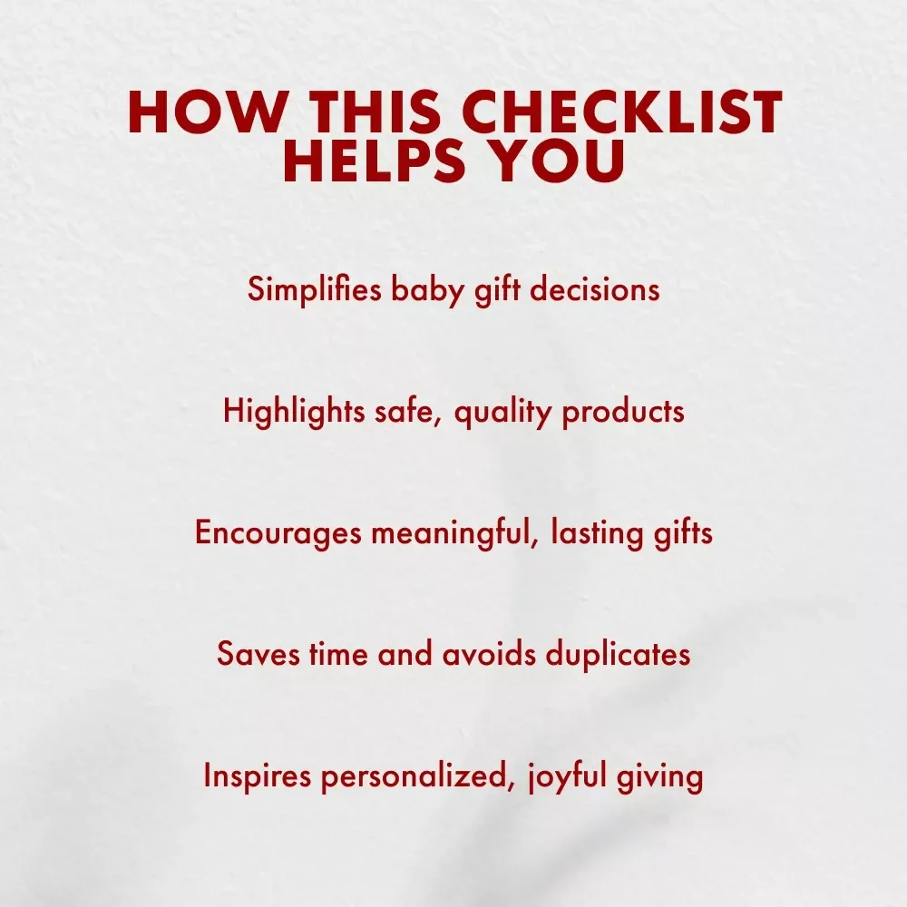 Baby Joy Finder Checklist | Digital Download Gift Guide for Newborns | How to Find Gifts for Babies | Printable Baby Gift Checklist for Thoughtful Shoppers