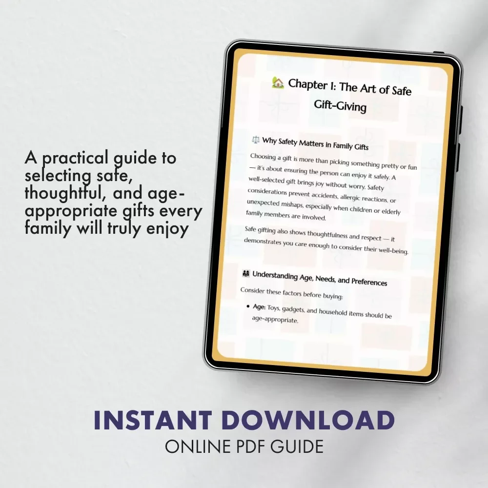 Guide to Choosing Family-Friendly Gifts | How to Come Up with Safe Gifts for Family | Digital Download Gift Guide for Thoughtful, Age-Appropriate Presents