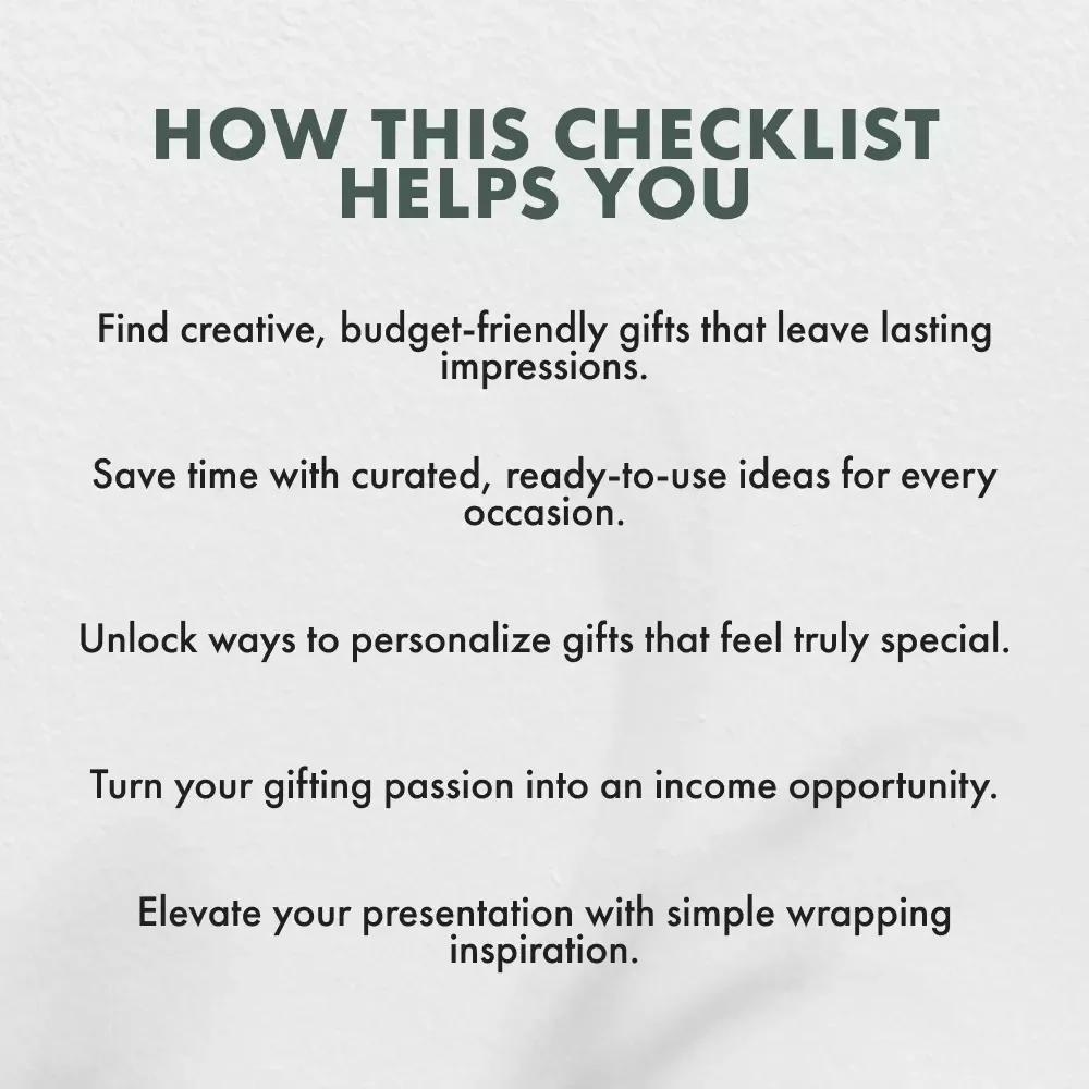 Tiny Treasures, Big Smiles: Your Checklist for Small Gifts That Wow | Printable Digital Download | Tips for Small Gifts That Make a Big Impact | Gift Ideas Guide for Thoughtful Givers