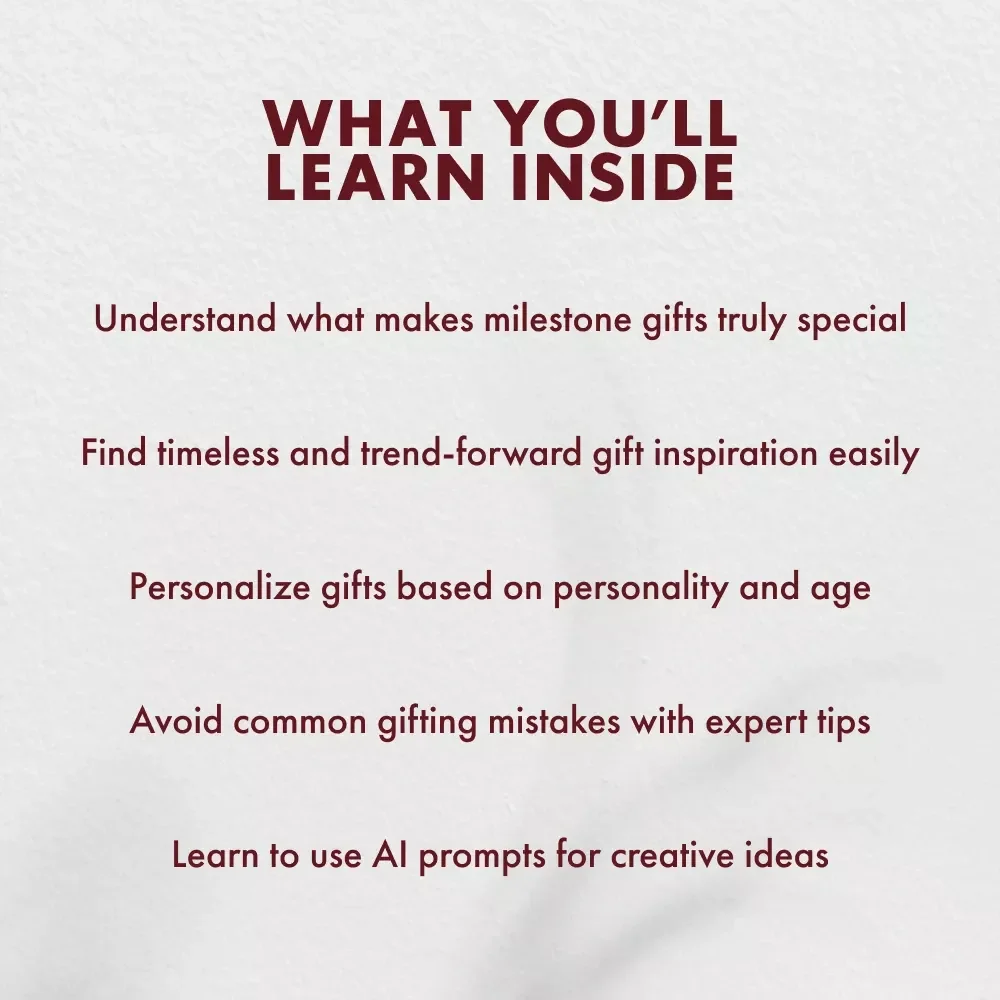 Celebrating Milestones: Gift Ideas That Truly Impress | Thoughtful Gift Guide eBook | Digital Download for Meaningful Presents & What to Get for Milestone Birthdays