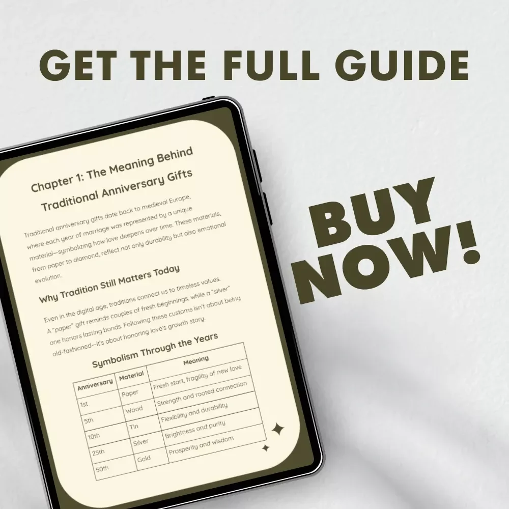Your Complete Guide to Traditional Anniversary Gifts | Digital eBook | Traditional Wedding Anniversary Gifts Guide for Meaningful Celebrations