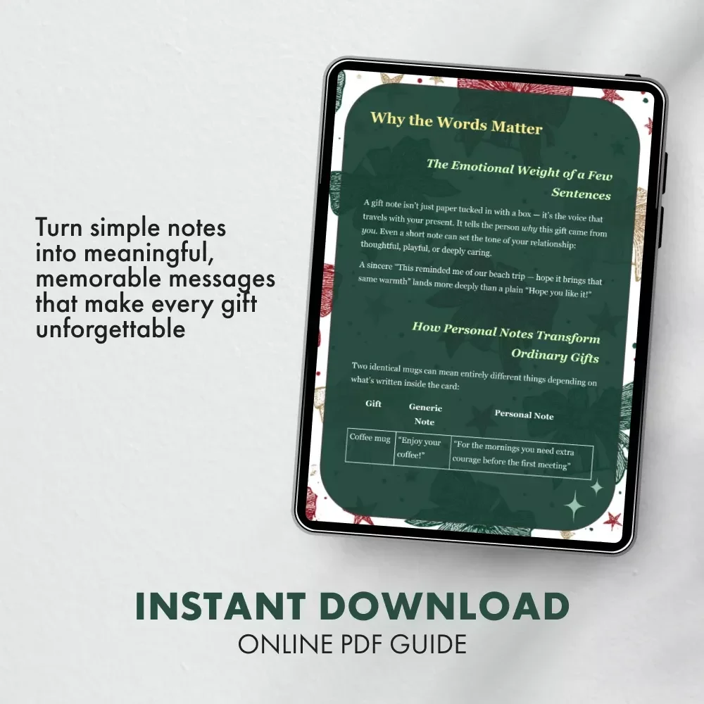 The Little Note That Means a Lot | Digital Guide on How to Make a Gift Note Personal and Special | Heartfelt Writing Prompts & Creative Tips for Meaningful Messages