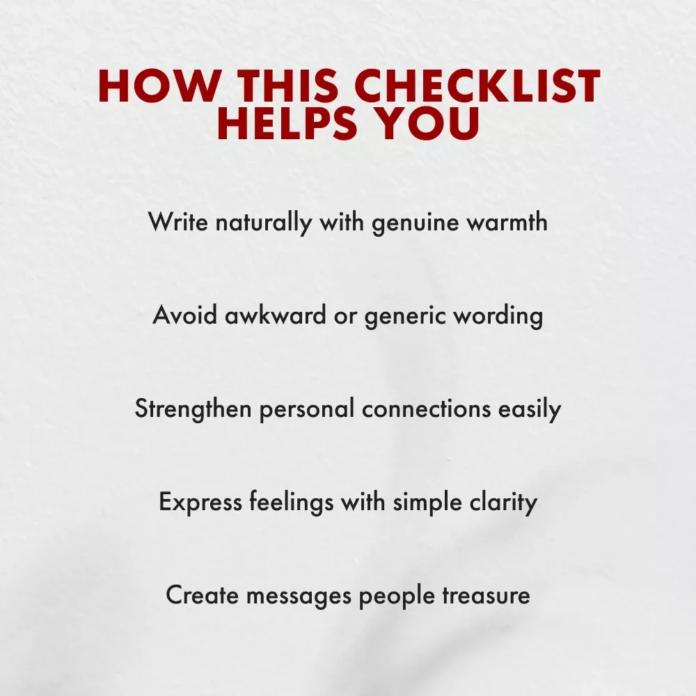 Writing a Heartfelt Message for a Gift – Printable Checklist | How to Write a Heartfelt Message for a Gift | Digital Download for Meaningful Cards & Notes