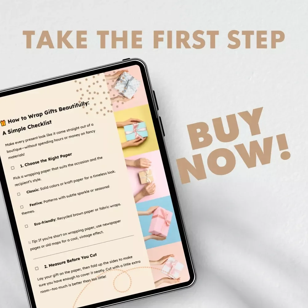 How to Wrap Gifts Beautifully: A Simple Checklist | Digital Download Gift Wrapping Guide | Learn how to wrap gifts beautifully with simple ideas for any occasion