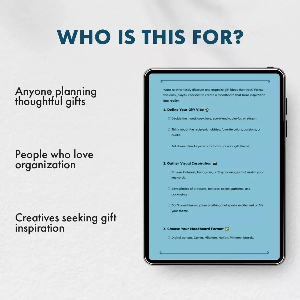 Gift Inspiration Moodboard Checklist - How to Build Your Perfect Gift Moodboard