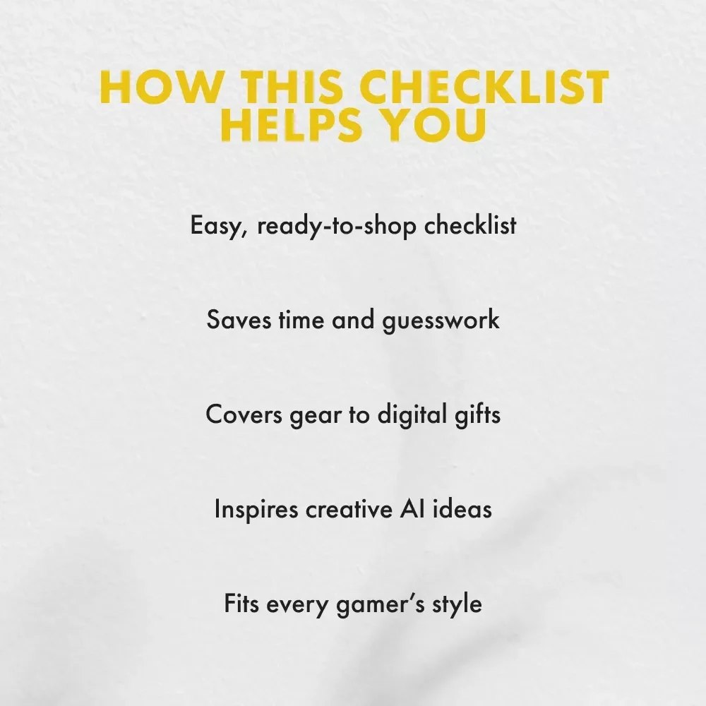 The Teen Gamer Gift Checklist | Ultimate Digital Download Guide for Parents & Friends | What to Get a Teen Gamer | Gaming Gift Ideas Printable