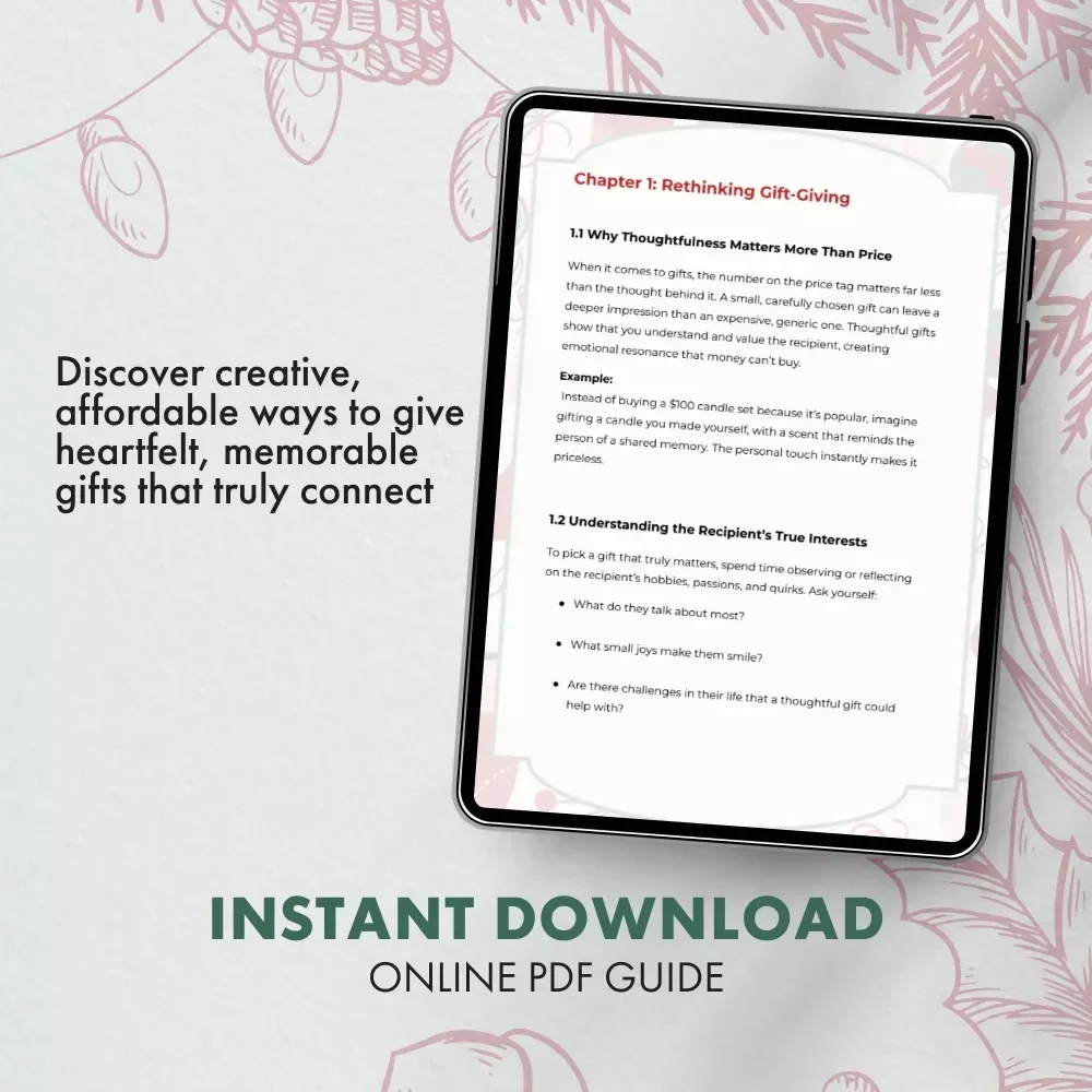 Heartfelt Gifts, Smart Budget: A Guide to Thoughtful Giving | How to Pick a Thoughtful Gift on a Budget | Meaningful Gift Ideas for Every Occasion | Digital Download eBook for Mindful Givers
