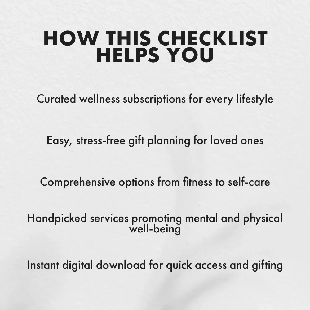 The Ultimate Wellness Subscription Gift Checklist - Mindfulness, Fitness, Self-Care & More