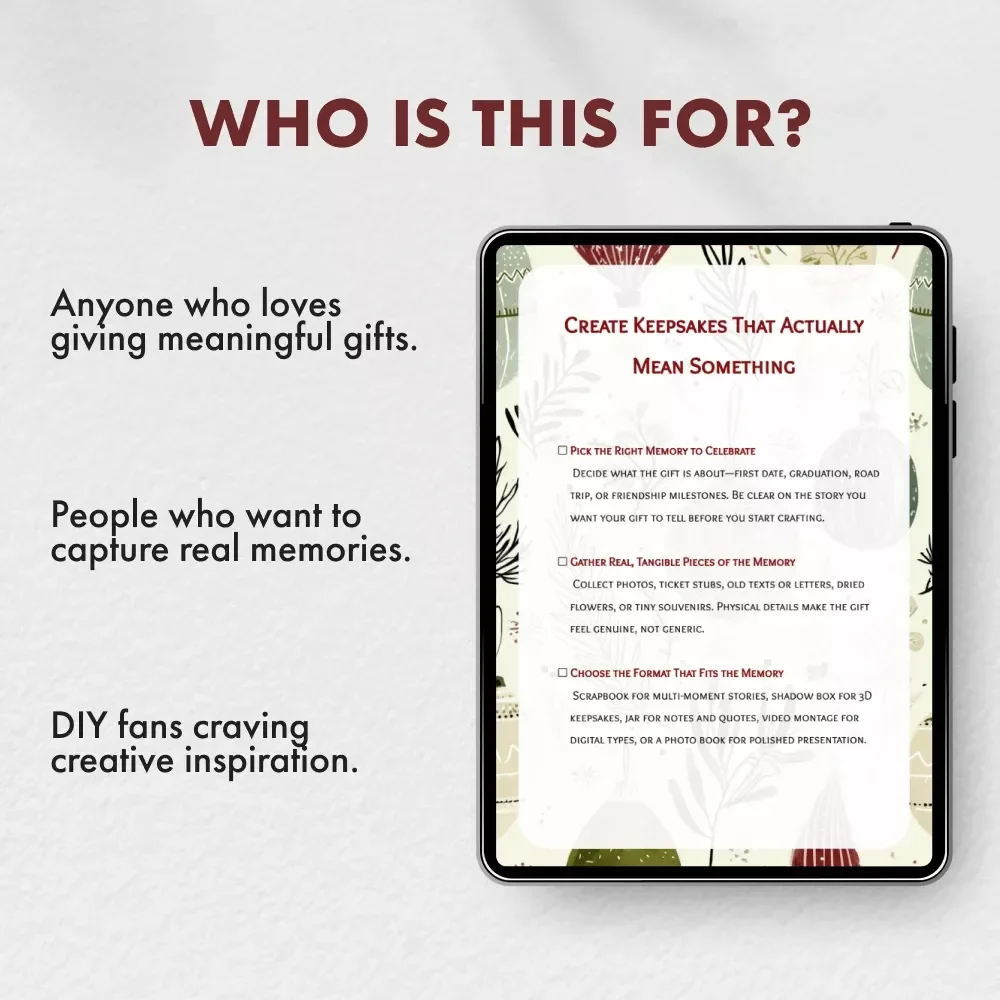 Create Keepsakes That Actually Mean Something | DIY Memory Gift Checklist | Tips for DIY Memory Gifts | Printable Digital Download