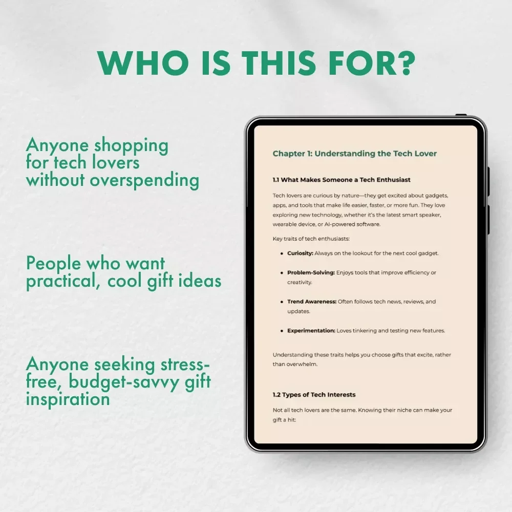 Smart Tech Gifts Without Breaking the Bank | Budget-Friendly Guide for What to Get Someone Who Likes Tech on a Budget | Digital eBook & Gift Ideas for Tech Lovers