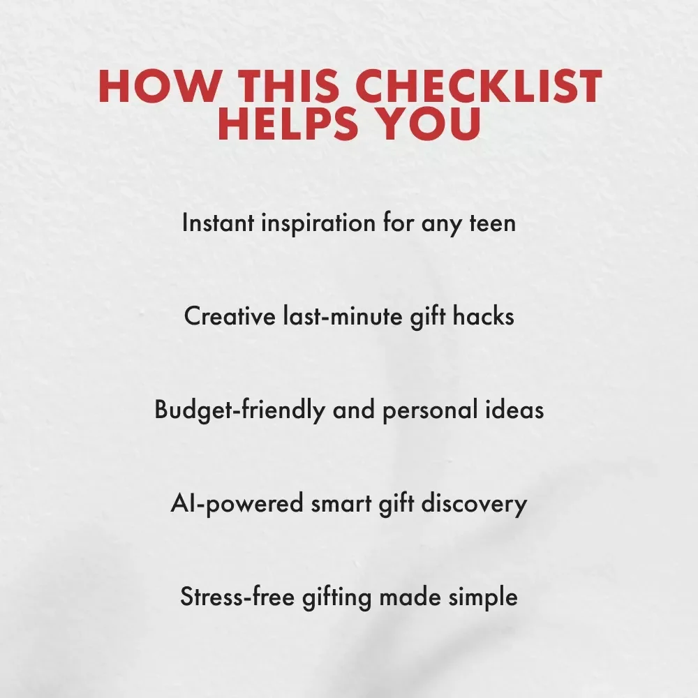 The Last-Minute Teen Gift Finder | Printable Digital Checklist for Parents & Friends | Best Last-Minute Gifts for Teenagers | Instant Download eBook
