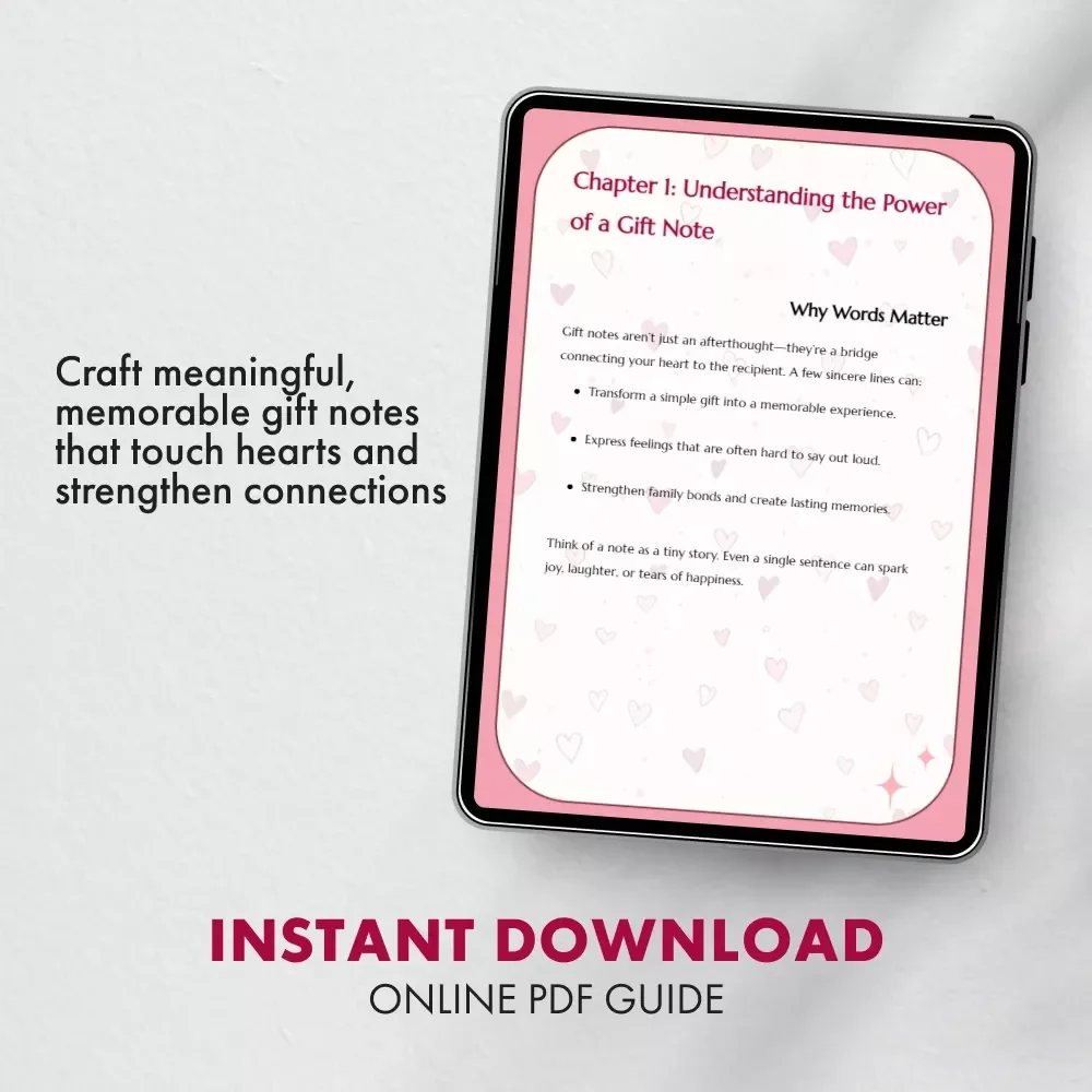 Heartfelt Words | eBook Guide with Tips for Gift Notes for Family Members | Meaningful Messages, Emotional Writing Prompts & Creative Inspiration for Every Occasion