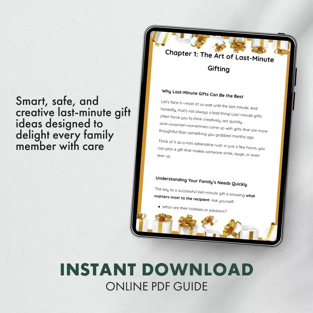 Last-Minute Presents for Family | The Ultimate eBook for the Best Last-Minute Gifts for Family | Thoughtful, Quick, and Stress-Free Gifting Ideas