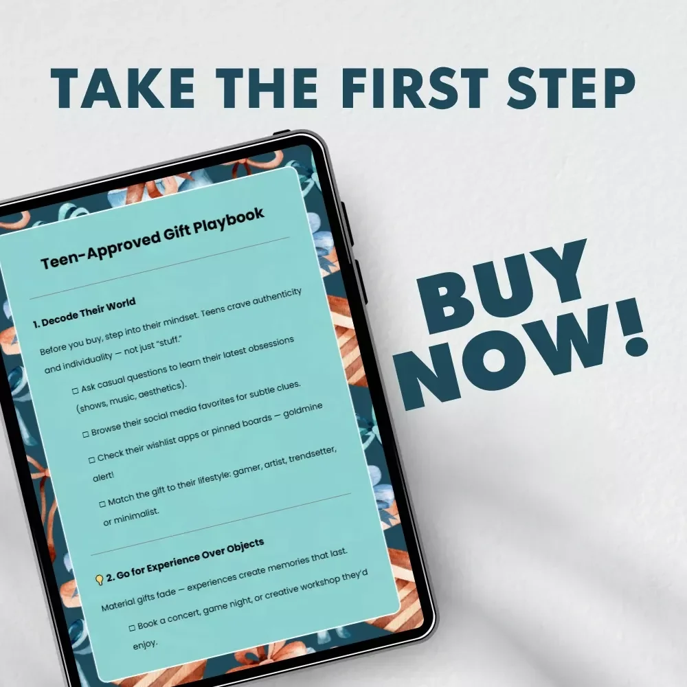 Teen-Approved Gift Playbook | Printable Checklist for Parents & Gift-Givers | Tips for Gifts Teens Actually Like | Digital Download eBook Guide