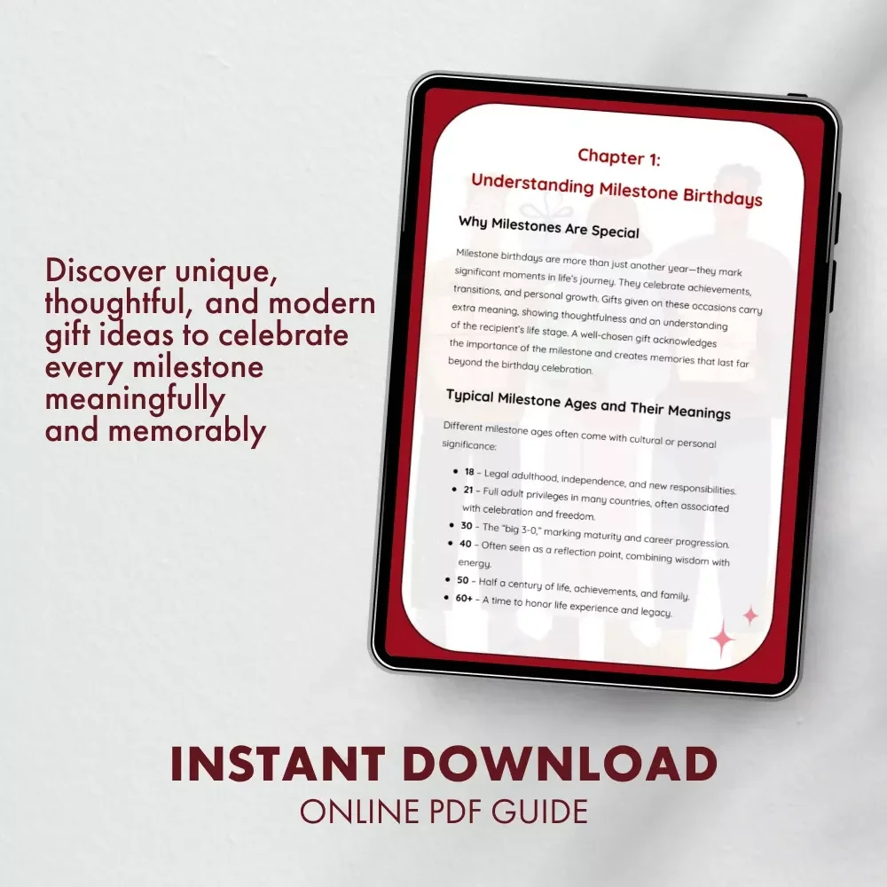 Celebrating Milestones: Gift Ideas That Truly Impress | Thoughtful Gift Guide eBook | Digital Download for Meaningful Presents & What to Get for Milestone Birthdays