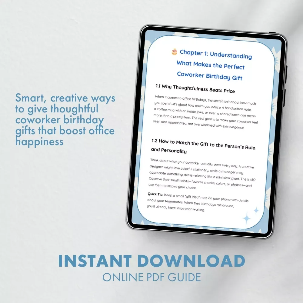 Gift Smarts for the Office | Digital Guide with Tips for Gifts for Coworkers for Birthdays | Thoughtful & Creative Office Birthday Gift Ideas