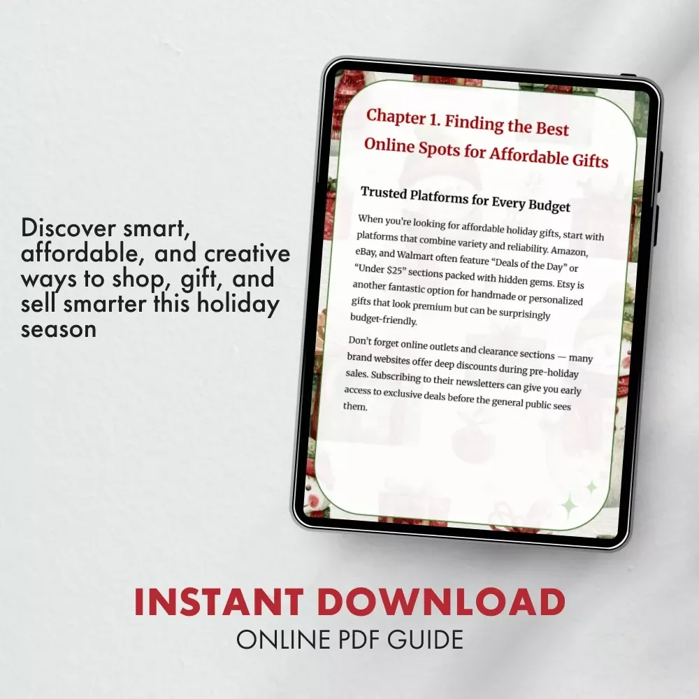 Smart Finds for the Holidays | Ultimate Digital Guide to Affordable Gifts, Online Shopping Secrets & Creative Gift Ideas | Perfect for Savvy Shoppers and Conscious Givers | Instant Download