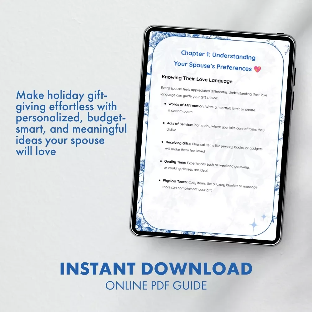Holiday Gifts for Your Spouse Made Simple | eBook Guide for Couples | Perfect Digital Download for What to Buy for Spouses for Holidays
