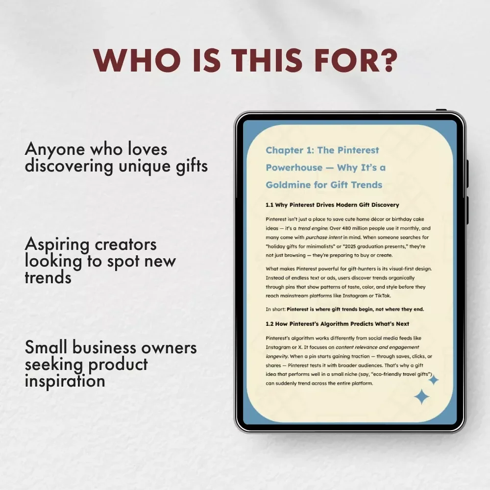 Pin It to Win It for Trending Gift Ideas | Pinterest Guide for Finding Viral Gift Trends, eBook on How to Find Trending Gift Ideas on Pinterest, Digital Download for Creators & Small Businesses