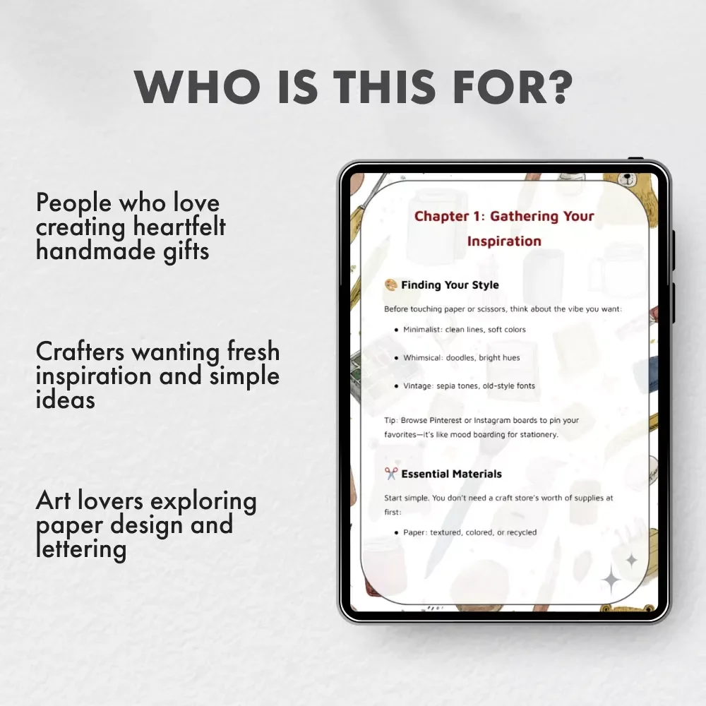 Crafting DIY Stationery Gifts | Printable Digital Guide for Creative Paper Lovers | Learn How to Create DIY Stationery Gifts with Easy Step-by-Step Tutorials, Design Ideas & AI Tools