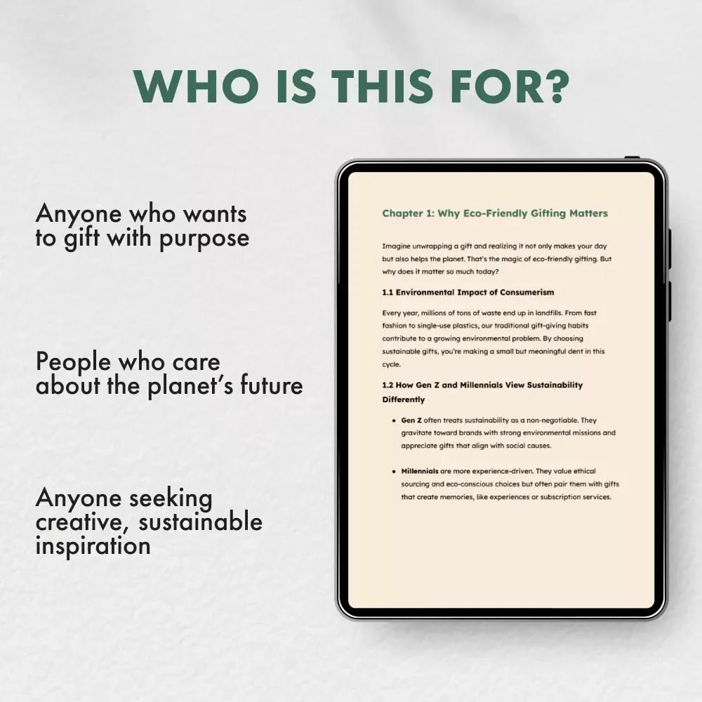 Eco-Friendly Ideas for Gen Z and Millennials | Sustainable Gift Guide eBook | Eco-Friendly Gift Options for Gen Z vs Millennials | Digital Download for Conscious Shoppers