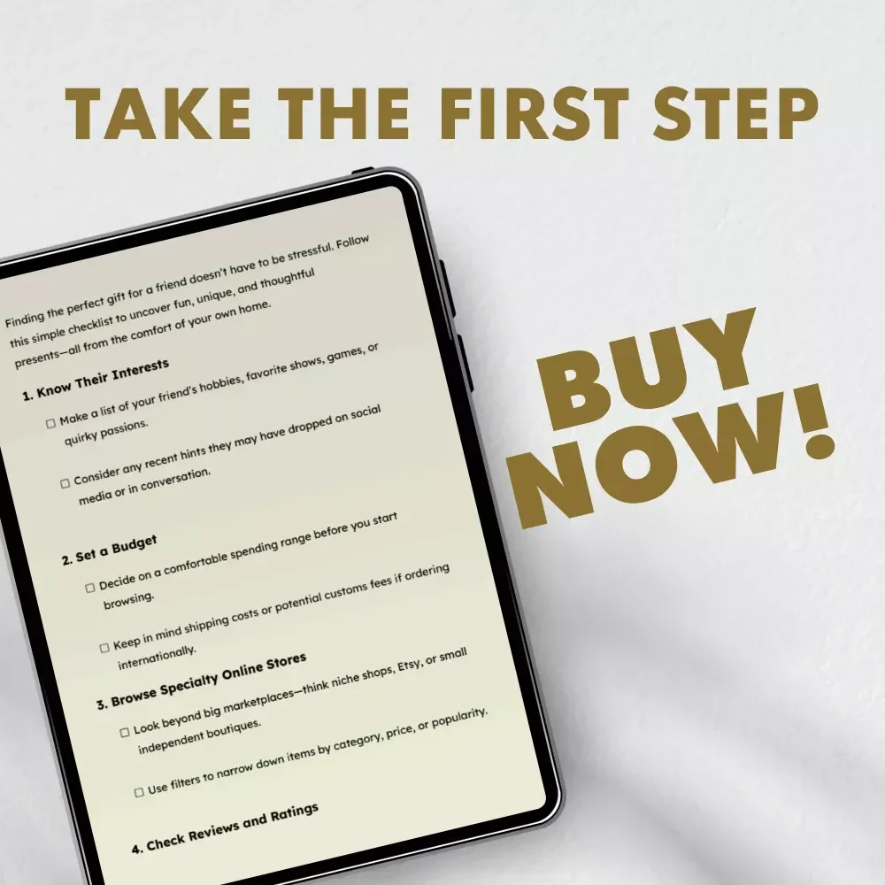 How to Find Fun Gifts for Friends Online – Printable Gift Finder Checklist | Digital Download Guide for Thoughtful and Unique Presents