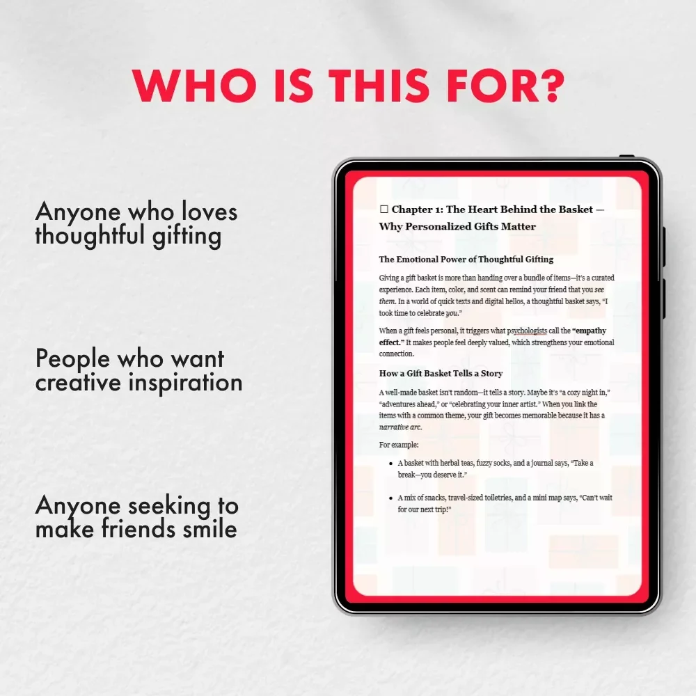 Creative Basket Ideas to Delight Your Friends | Digital Guide for Unique and Personalized Gifting | Best Gift Basket Ideas for Friends
