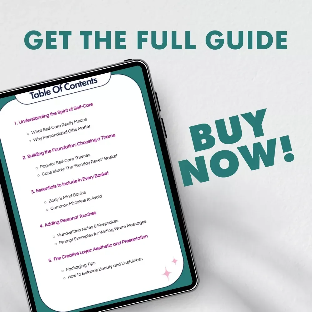 The Art of the Self-Care Gift Basket | DIY Gift Basket Guide | Printable eBook for Mindful Gifting & Relaxation | Digital Download Self-Care Gift Ideas for Her, Friends, and Loved Ones