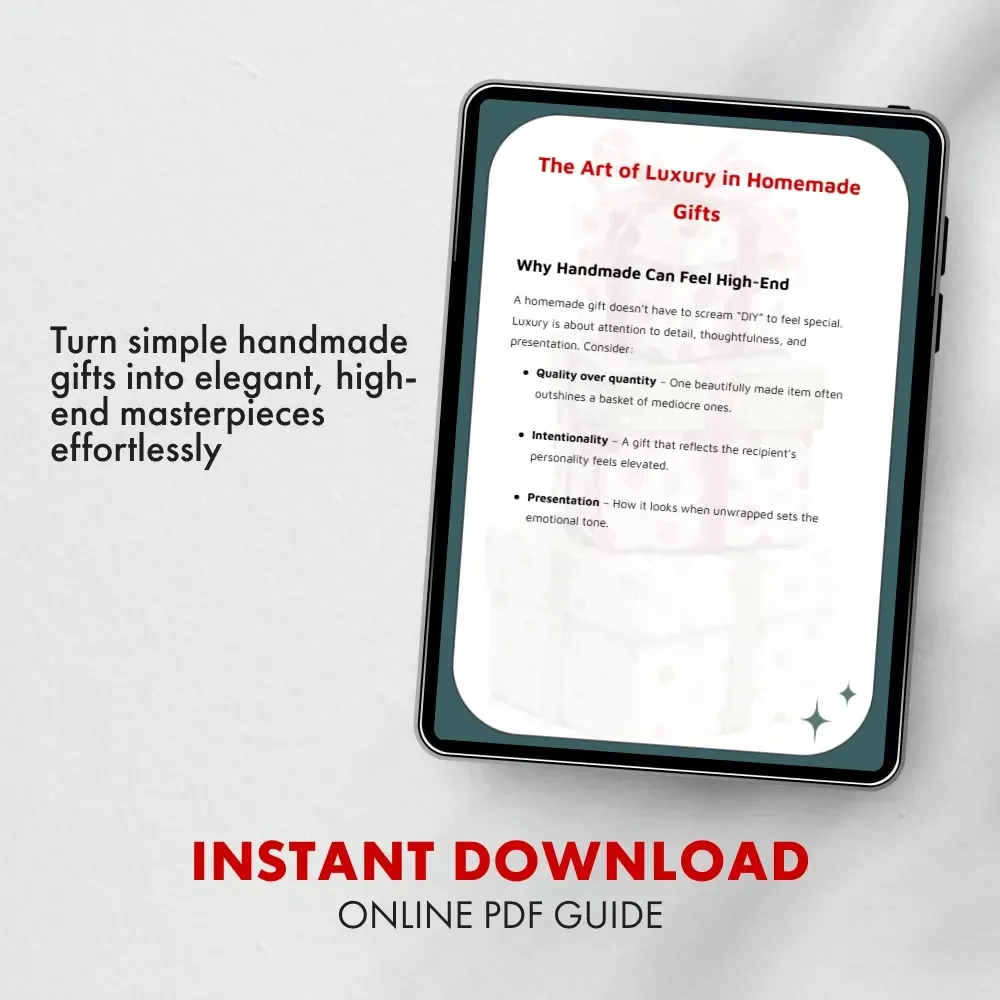 Turning Homemade Gifts into Luxe Treasures | How to Make a Homemade Gift Feel Luxurious | Elegant DIY eBook for Creative Gift Makers