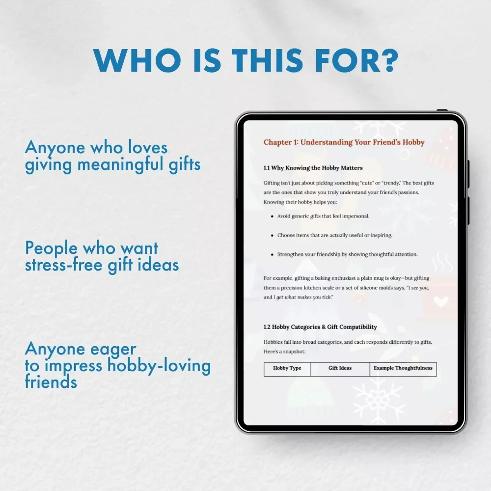 Passion-Packed Presents: The Guide to Gifting for Hobby Lovers | Ultimate Digital Gift Guide for Finding the Best Gifts for Friends Who Love Hobbies, Thoughtful Gift Ideas, and AI-Powered Inspiration