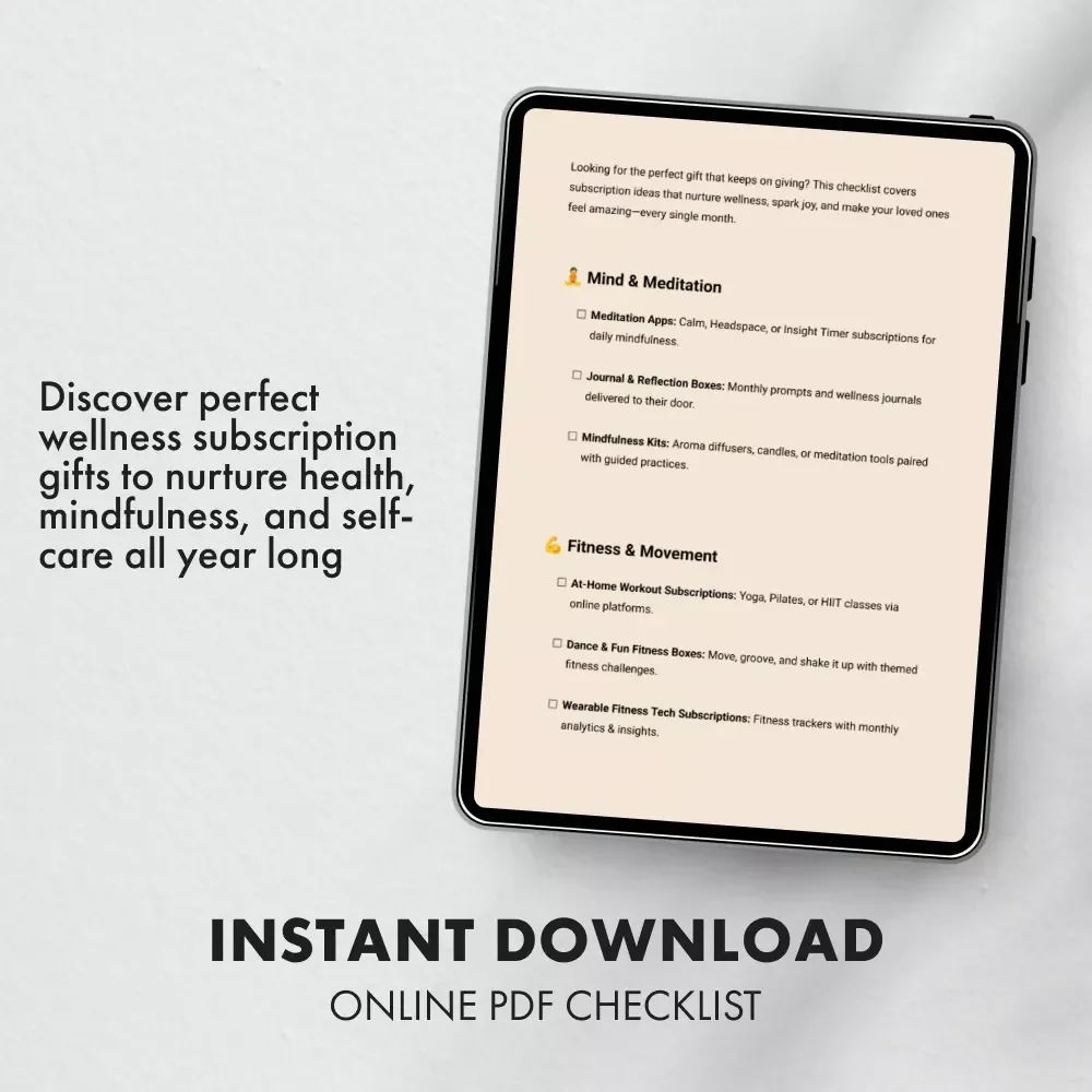 The Ultimate Wellness Subscription Gift Checklist - Mindfulness, Fitness, Self-Care & More