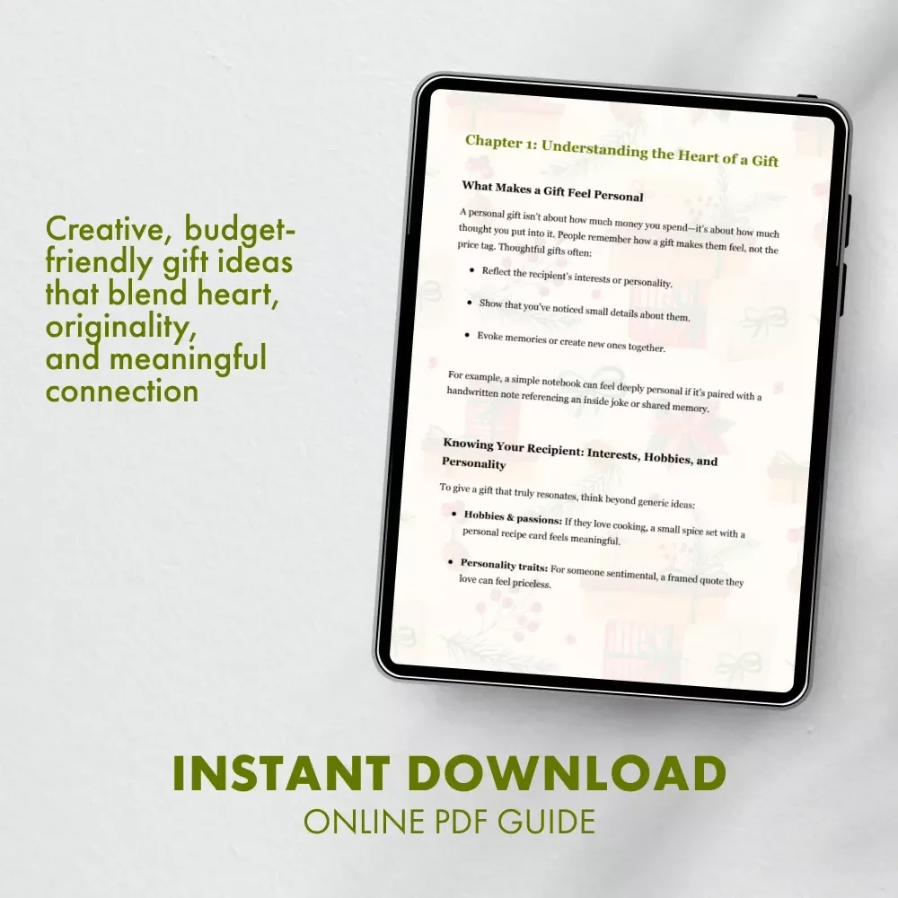 Thoughtful & Thrifty: Creative Gifts That Feel Priceless | eBook Guide for Meaningful, Budget-Friendly Gift Ideas | Tips for Inexpensive Gifts That Feel Personal