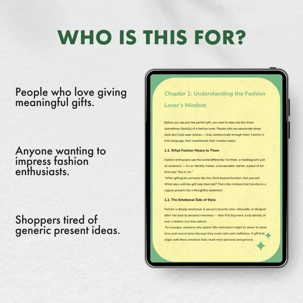 Wrapped in Style: A Smart Guide to Gifting for the Fashion-Minded | Digital Download Guide on How to Find Gifts for Someone Who Likes Fashion | eBook for Stylish Gift Giving